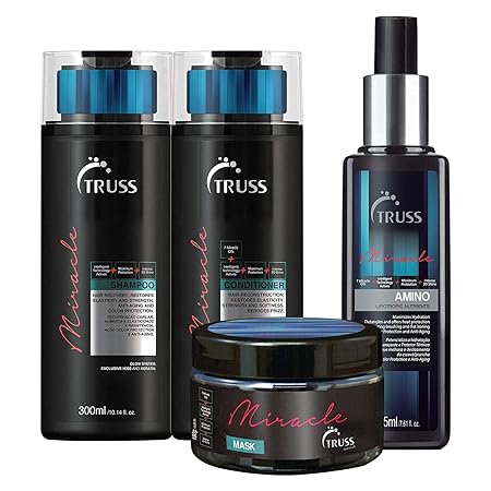 Today, we'll be reviewing The TRUSS Miracle Shampoo and Conditioner Set Bundle with Hair Mask and Amino Miracle Heat Protectant Spray Treatment Bundle, which includes the highly acclaimed Miracle Shampoo, Conditioner Set, and Hair Mask.